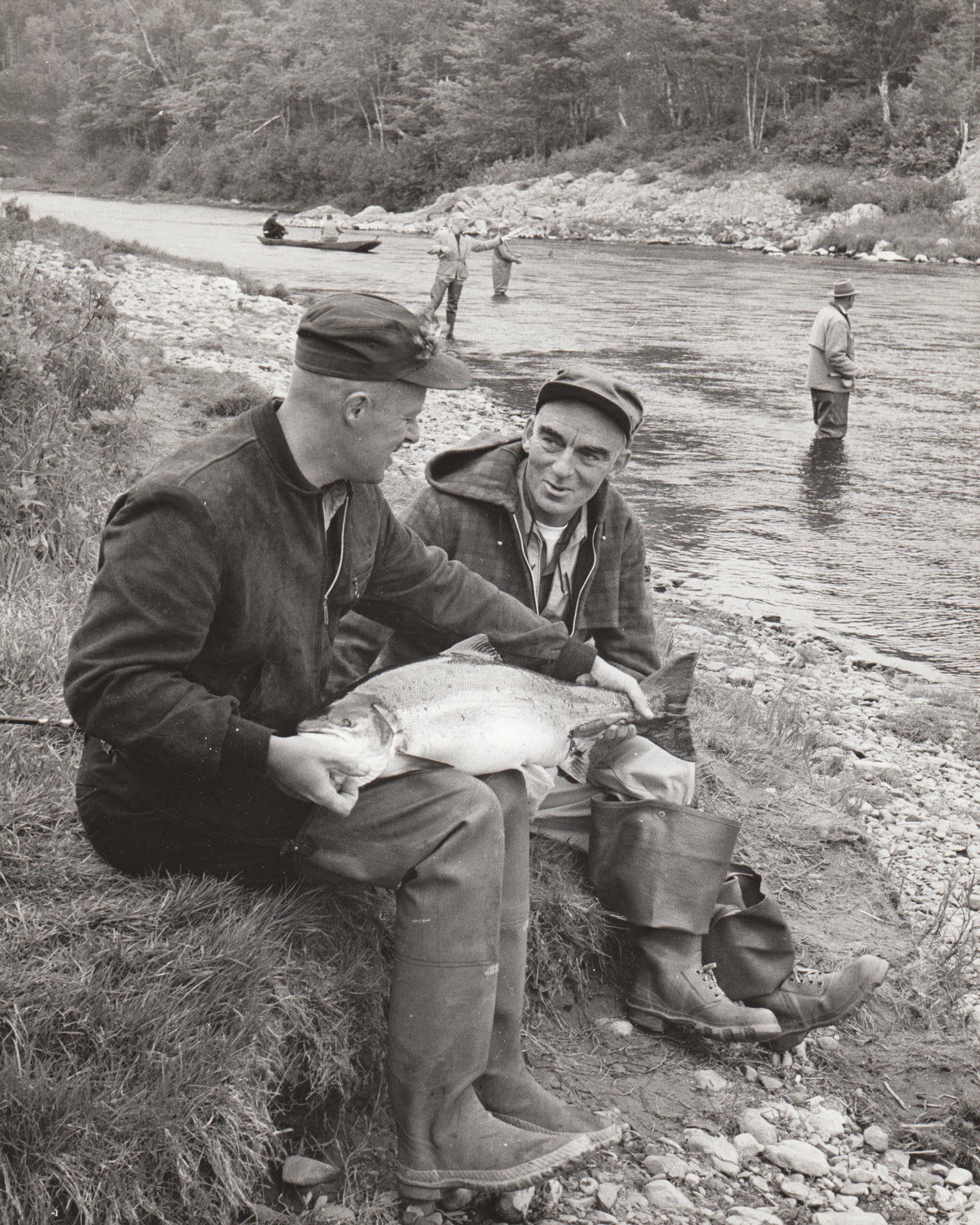 Salmon fishing on St. Mary's River, Sherbrooke
