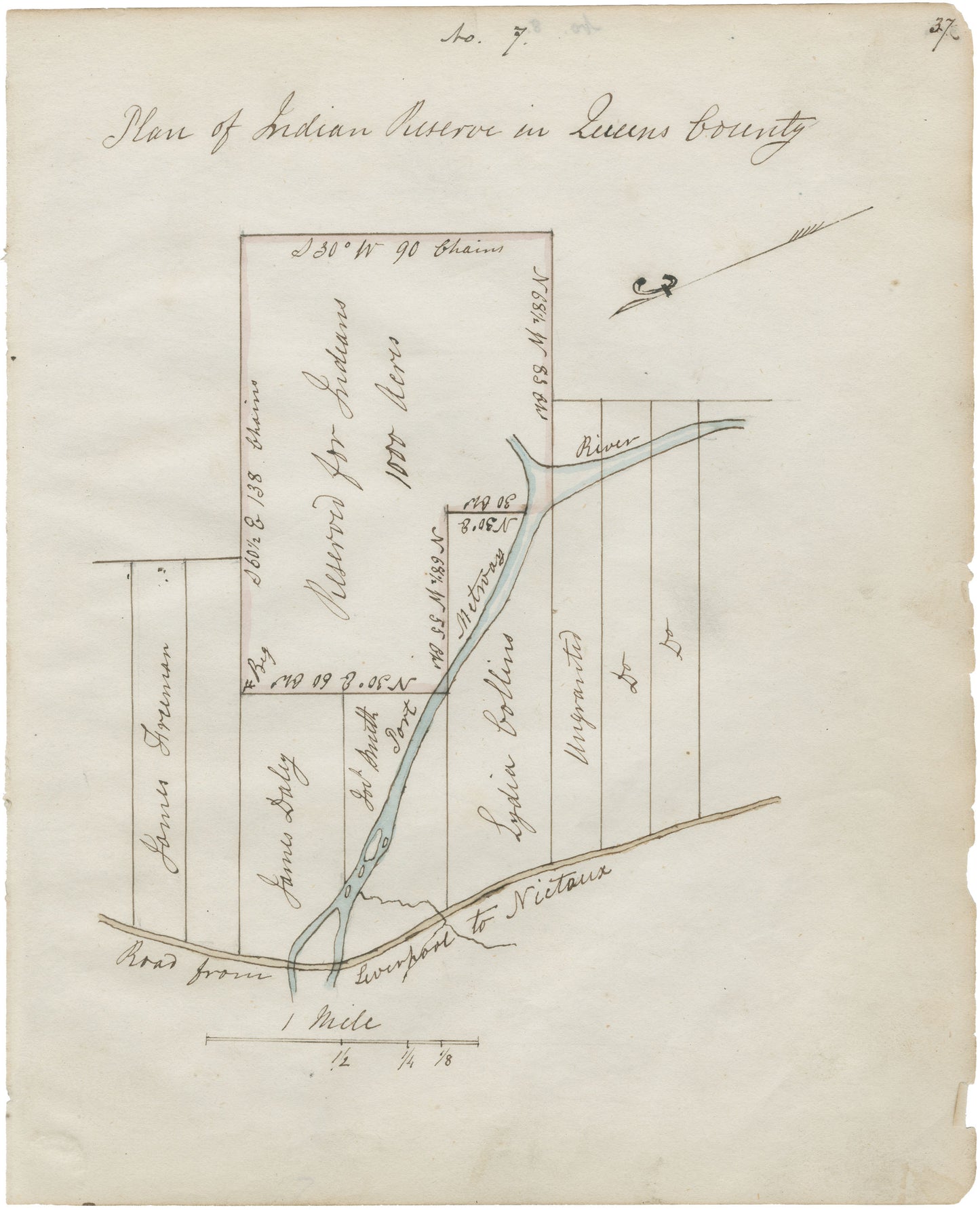 Map of part of the Indian Lands in Nova Scotia, 1842