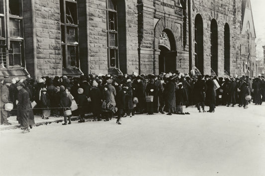 "People waiting for food supplies at Armouries"