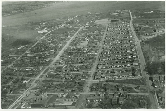 Aerial view of North End Halifax showing Hydrostone district