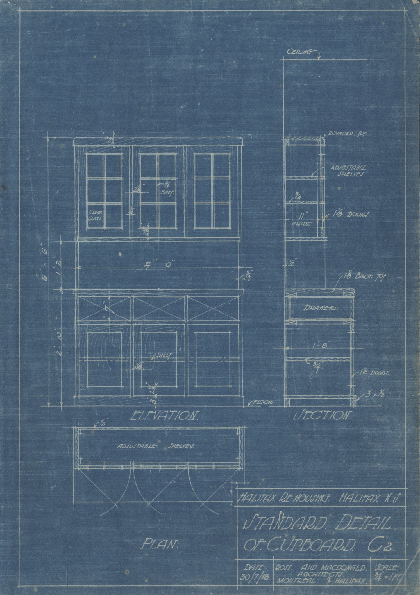 "Halifax Re-Housing, Halifax, N.S., Standard Detail, of Cupboard, C2"