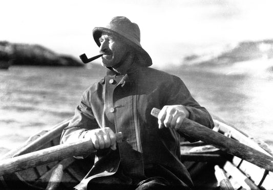 Albert Crooks in a dory, Peggy's Cove