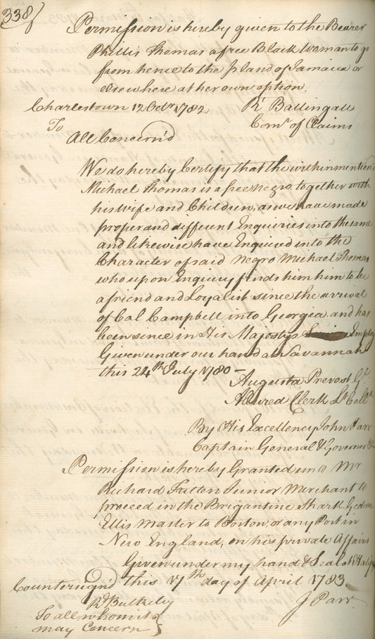 Certificate of Michael Thomas