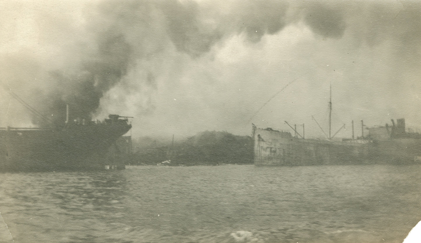 Ships in the harbour after the Explosion