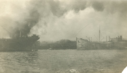 Ships in the harbour after the Explosion