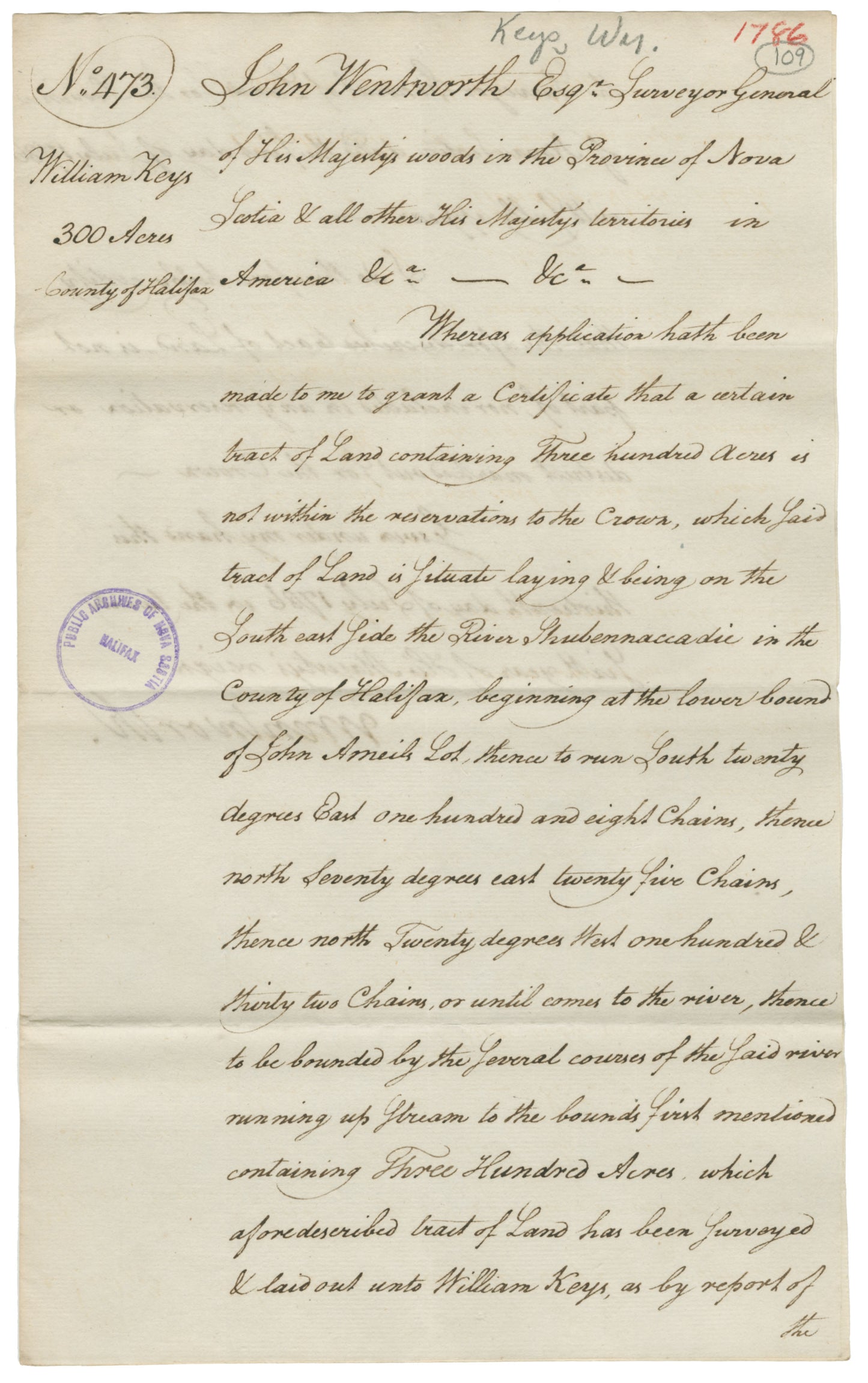 Keys, William - 1786 - Halifax County