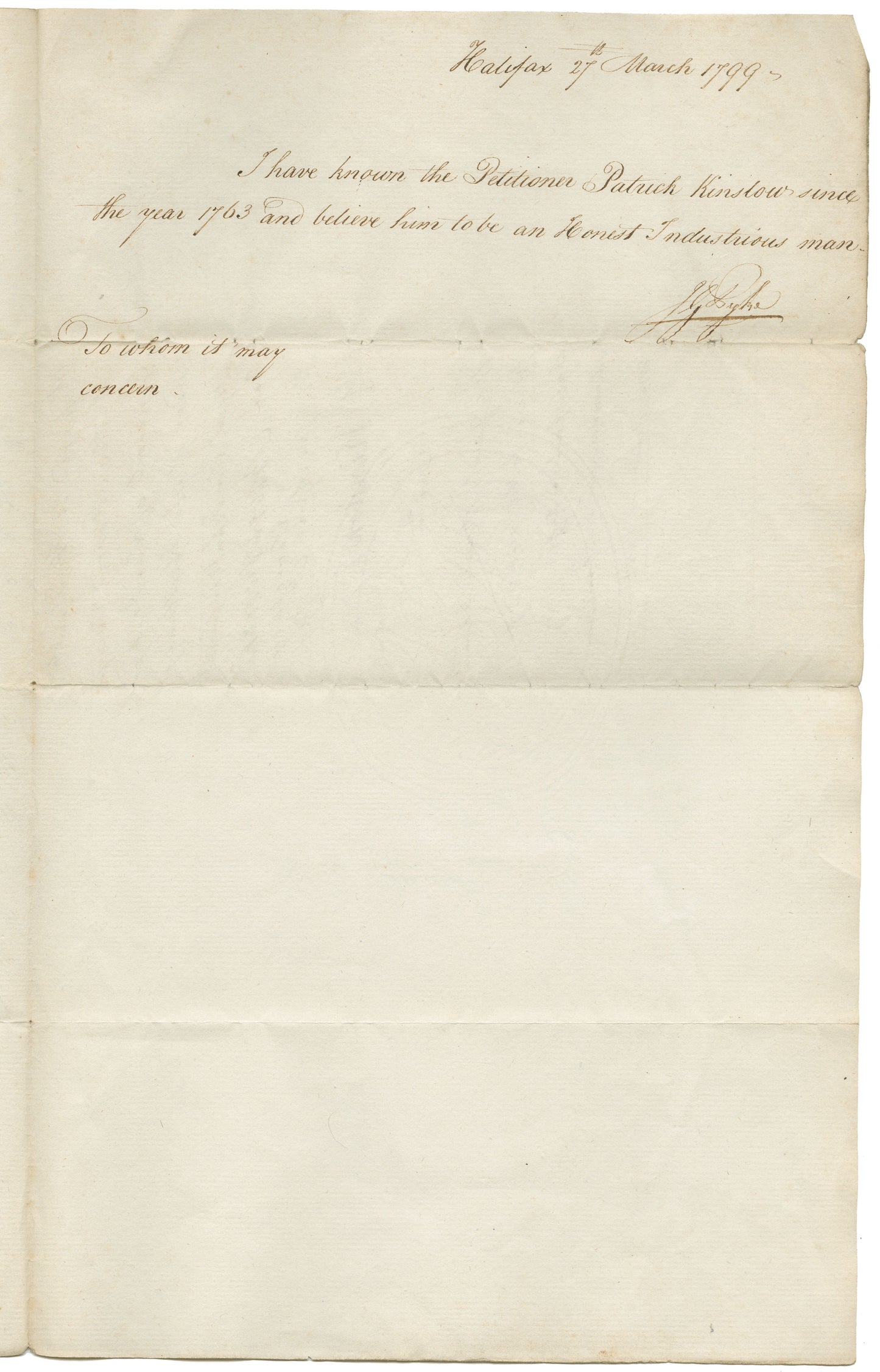 Kinslow, Patrick – 1799 – Lunenburg County
