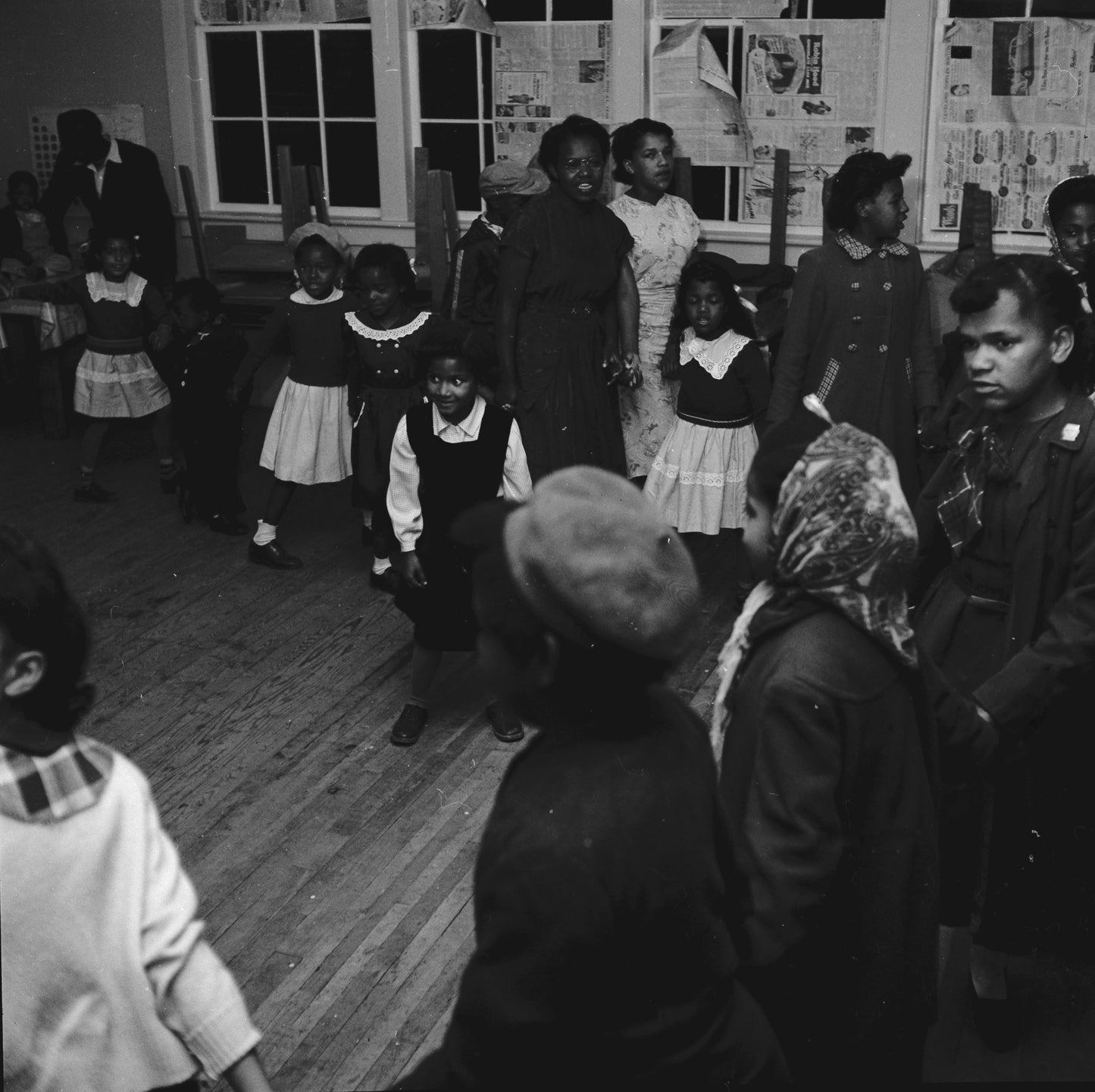 Children dancing after the presentation of the Dent citizenship trophy