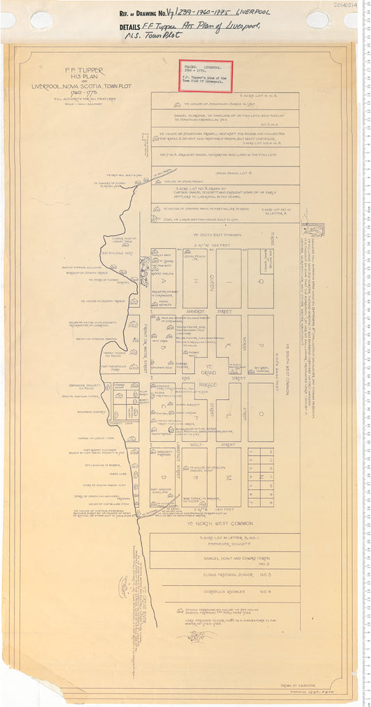 F.F. Tupper His Plan of Liverpool, Nova Scotia, Town Plot
