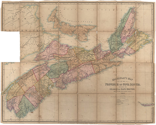 MacKinlay's Map of Nova Scotia, 1862