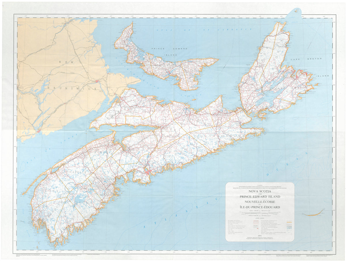 Nova Scotia Wall Map and P.E.I.