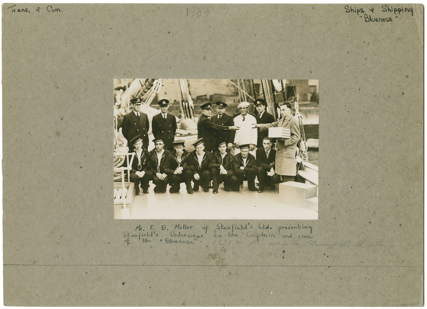 Captain & crew of the "Bluenose"
