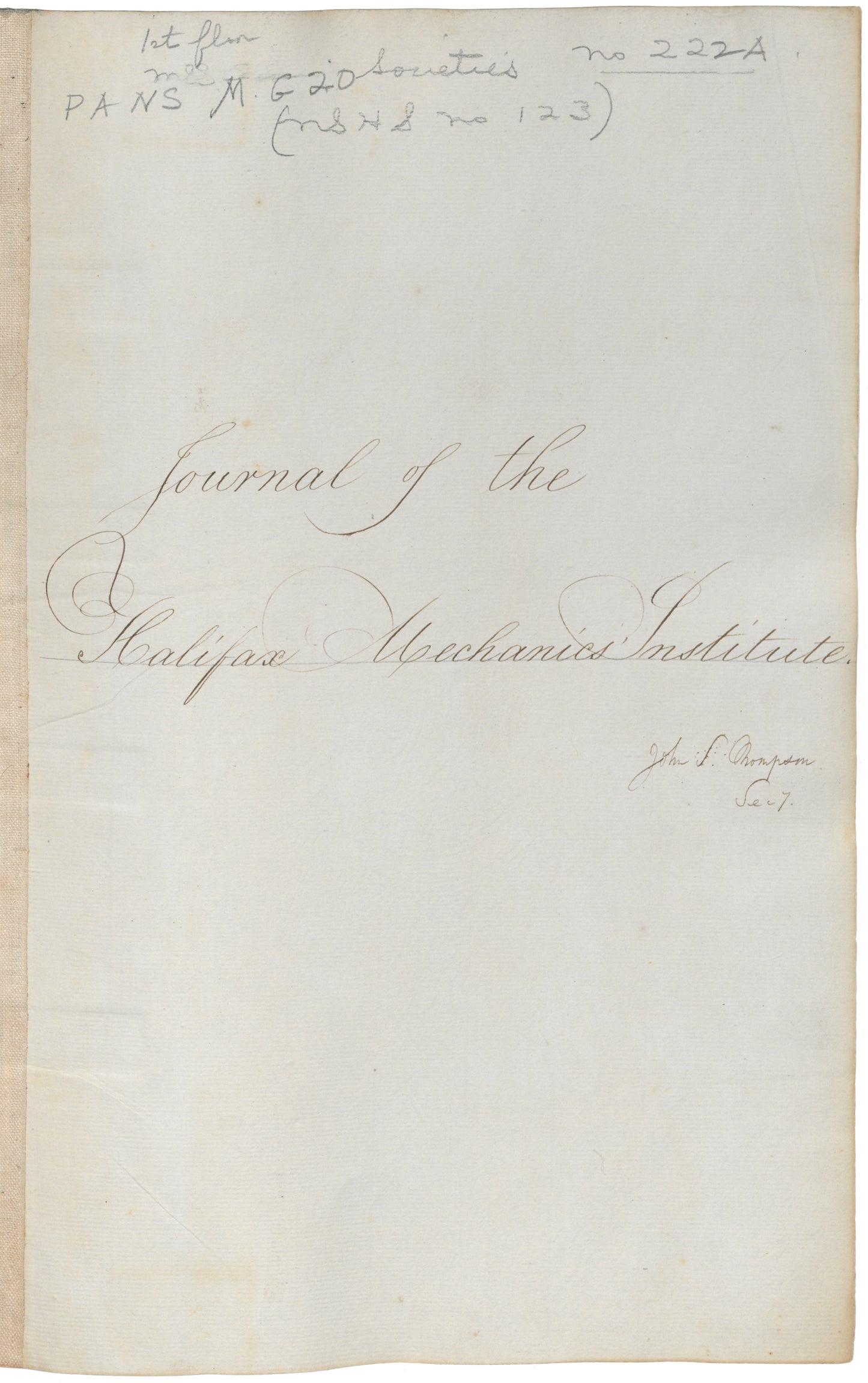 Journal of the Halifax Mechanics' Institute