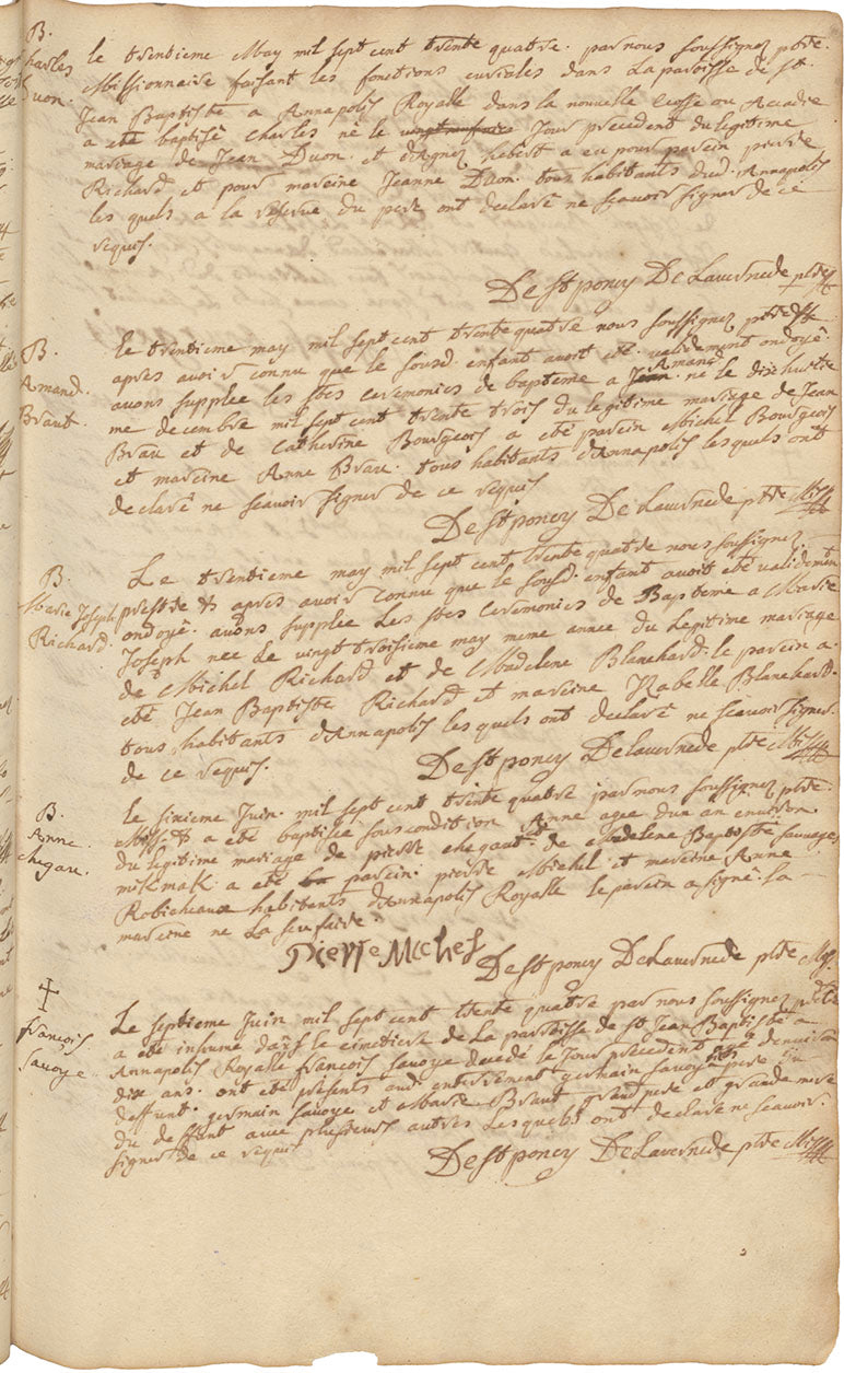 Charles Duon baptism 30 May 1734