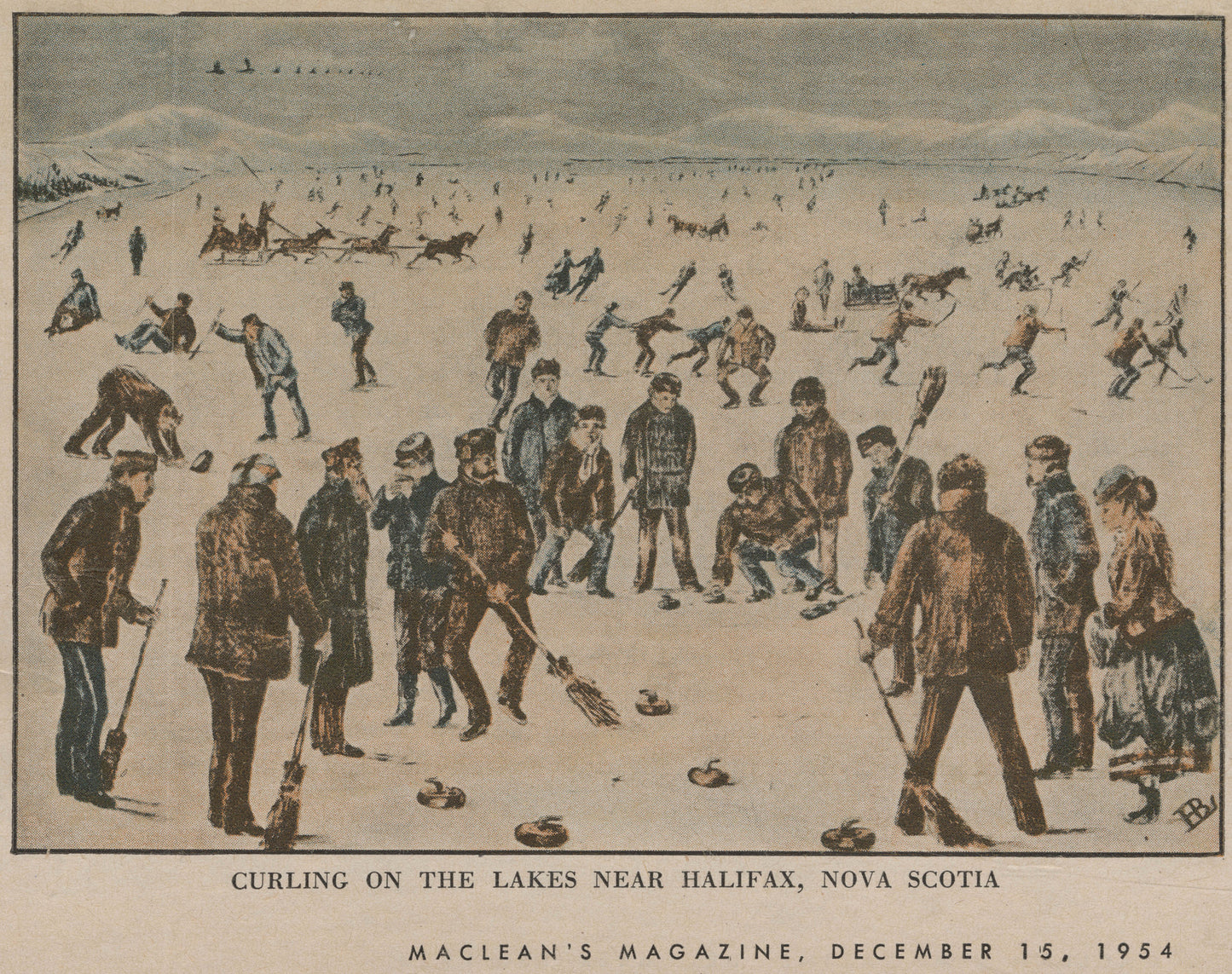 Curling on the lakes near Halifax, NS
