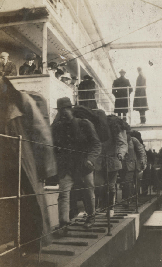 Chinese men returning from overseas, Pier 2