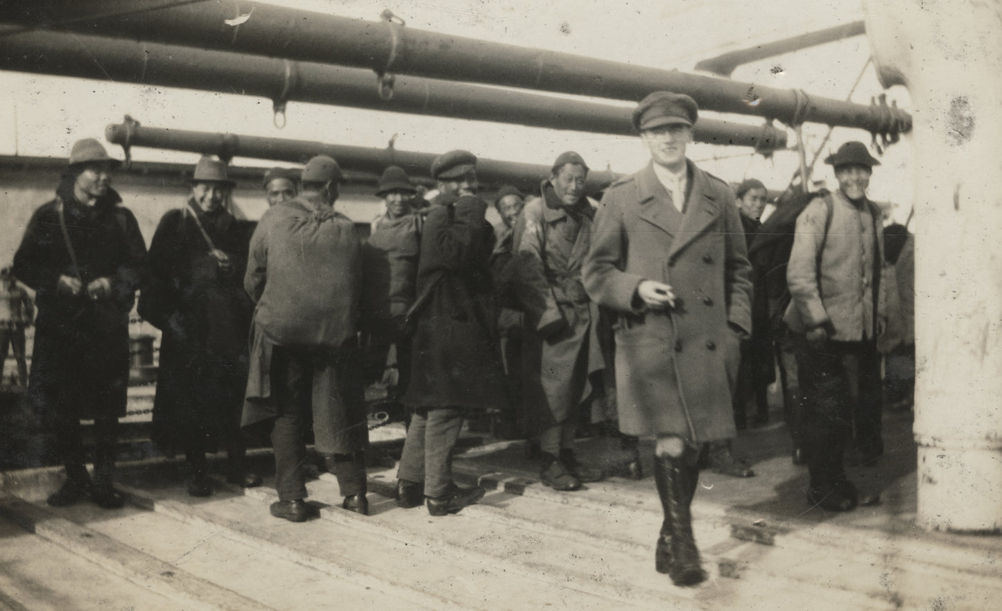 Chinese men returning from overseas, Pier 2