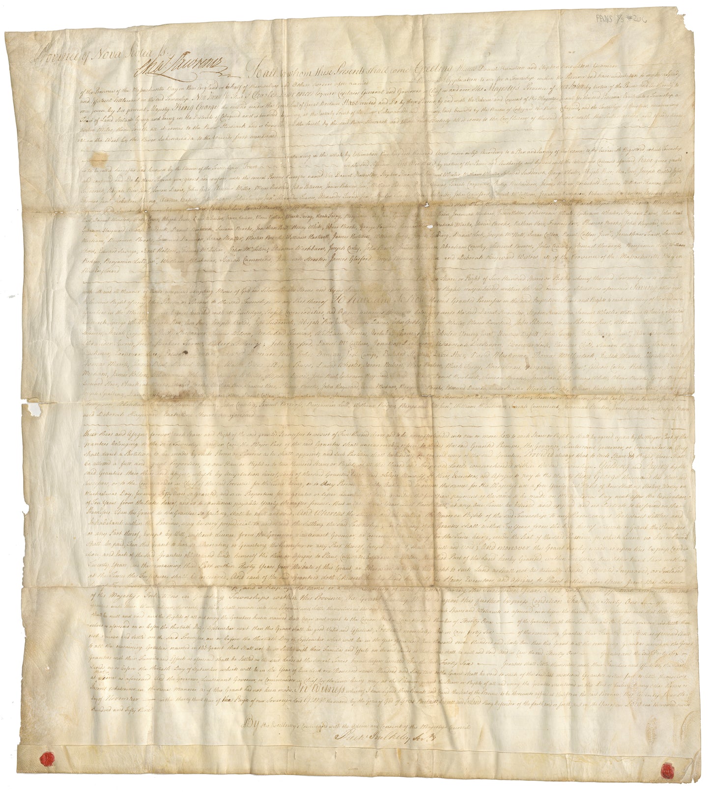 Provisional grant for 119 shares in Township of Truro