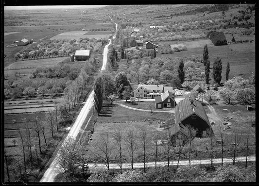 Aerial Photograph of Highway and Farms, Clarence, Nova Scotia
