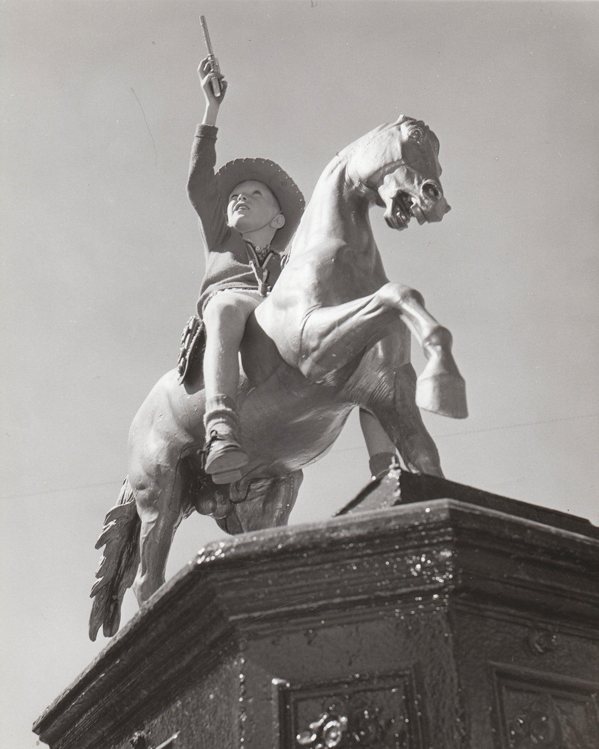 Young cowboy rides monument in Yarmouth