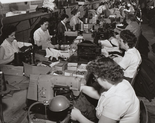 Sewing room, Maritime Pant Co., Amherst