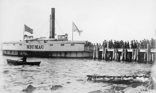 Dartmouth Ferry Steamer Mic-Mac at wharf of Mt. Hope Insane Asylum, Dartmouth, N.S