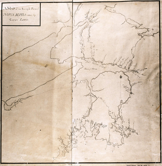 "Map of the surveyed parts of Nova Scotia taken by Captain Lewis, 1755."