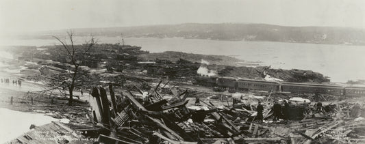 "Looking north toward Pier 8 from Hillis foundry after great explosion, Halifax, Dec. 6, 1917"