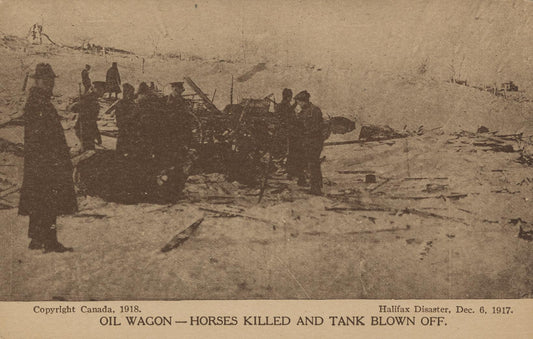 "Oil Wagon Horses Killed and Tank Blown Off"