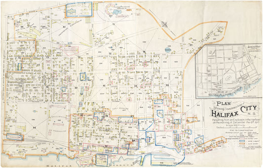 Plan showing devastated area of Halifax City