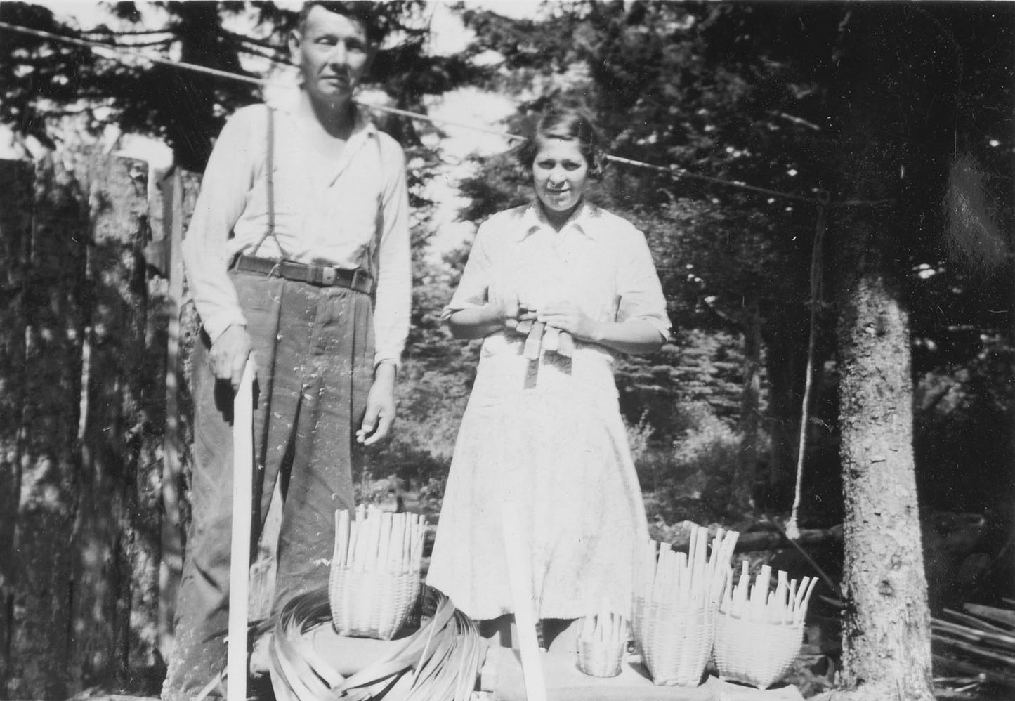 Louis and Evangeline Pictou, Lower Granville "Making baskets"