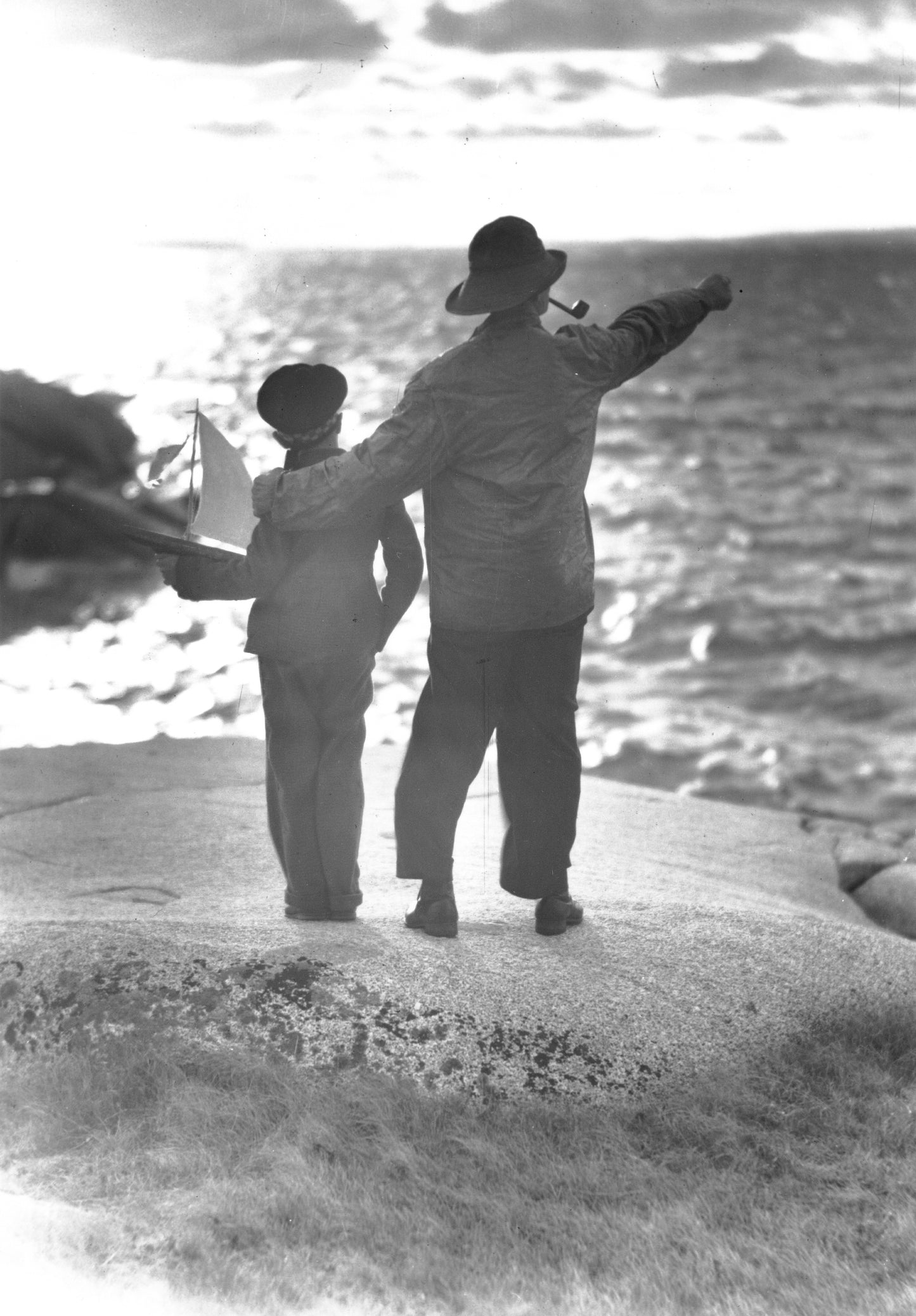 Silhouette of Albert Crooks and Donald Manuel, Peggy's Cove, NS