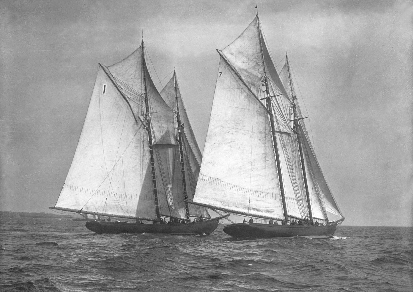 ''Grand Bank fishing schooners Bluenose and Henry Ford racing''