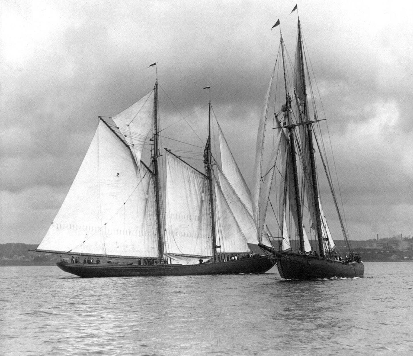 "Schooners Crowding the Starting Line"