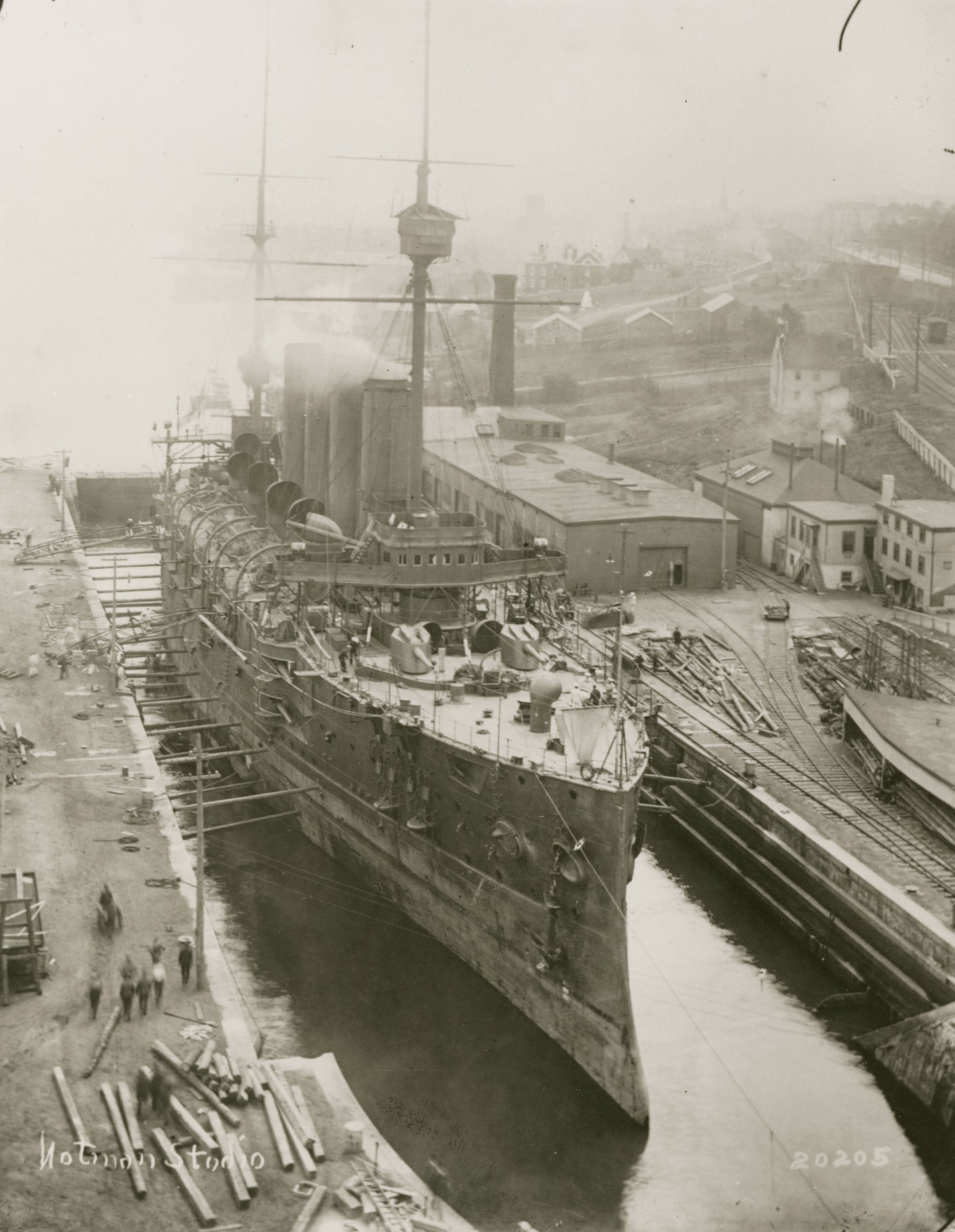 HMS Niobe in drydock, Halifax