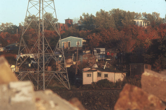 Africville houses in autumn, photographed from edge of Halifax city dump