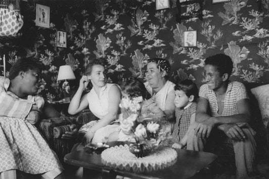 Family in their living room, Africville