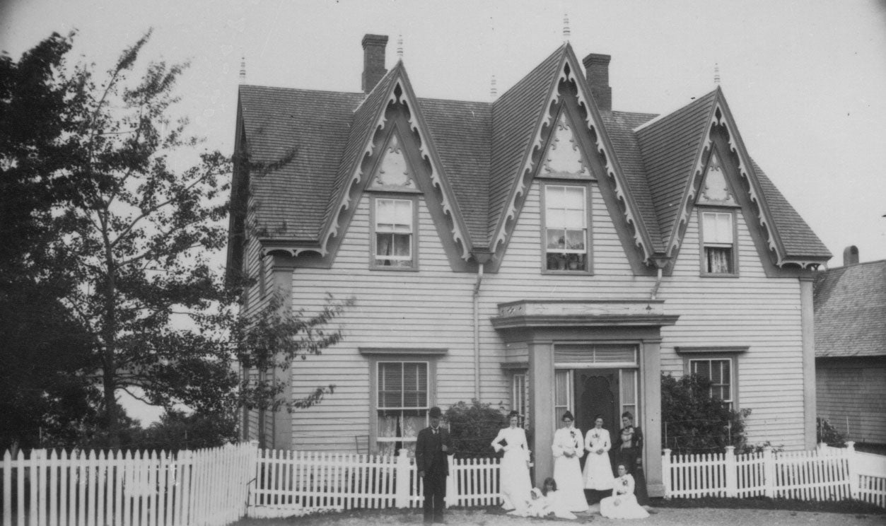 Unidentified family in front of house, Guysborough, N.S.