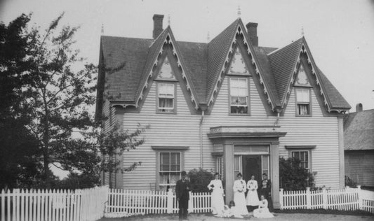 Unidentified family in front of house, Guysborough, N.S.