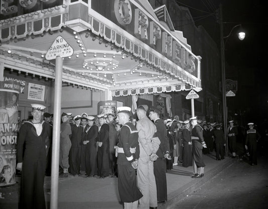 Service Personnel and Civilians at Orpheus Movie Theatre, Barrington Street, Halifax