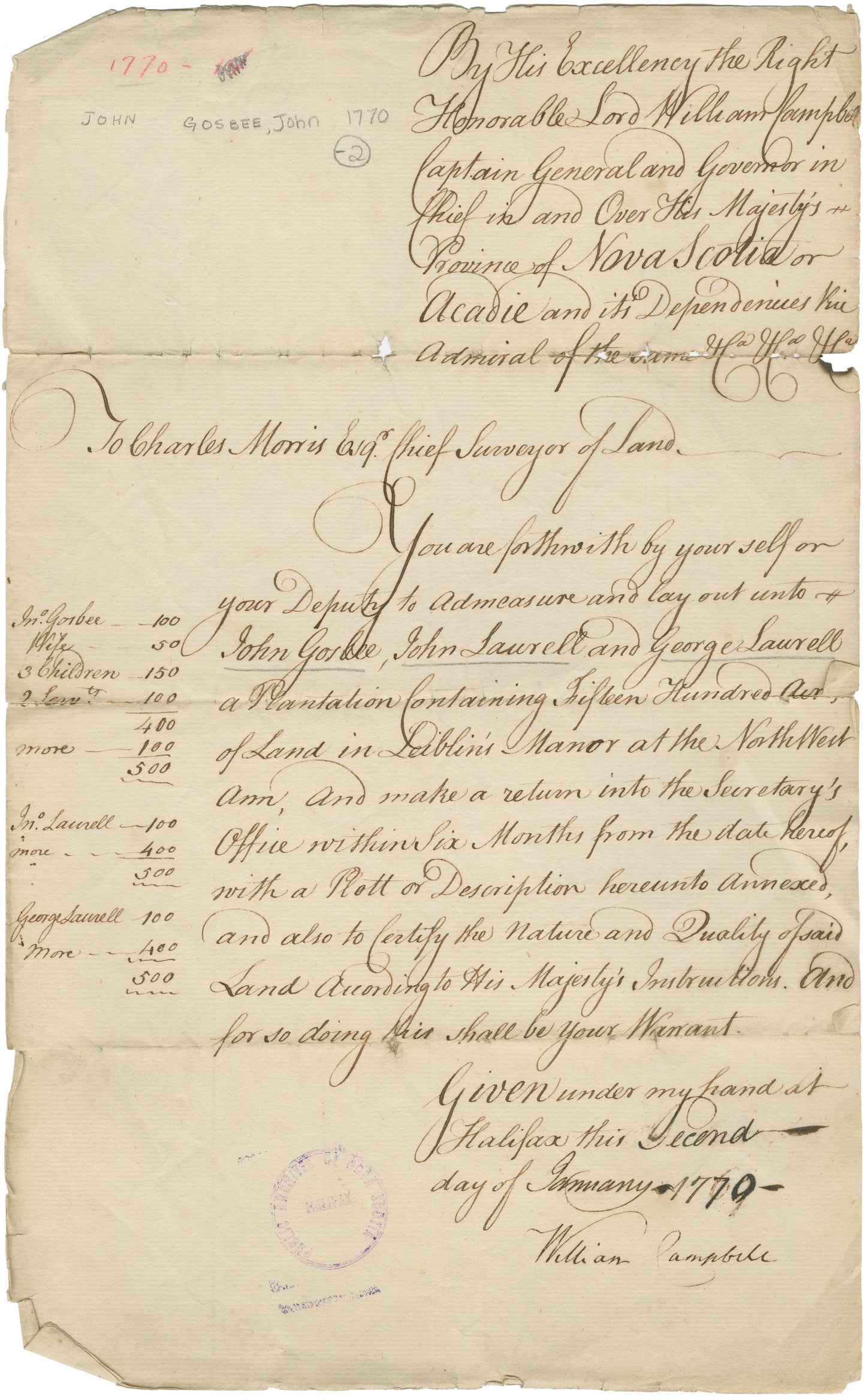Warrant to Survey