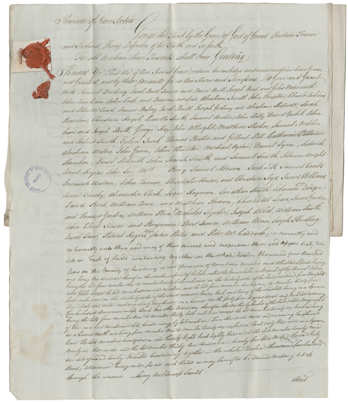 Dowling, Samuel and others – 1784 – New Brunswick