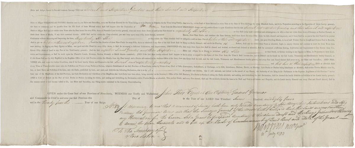Dowling, Samuel and others – 1784 – New Brunswick