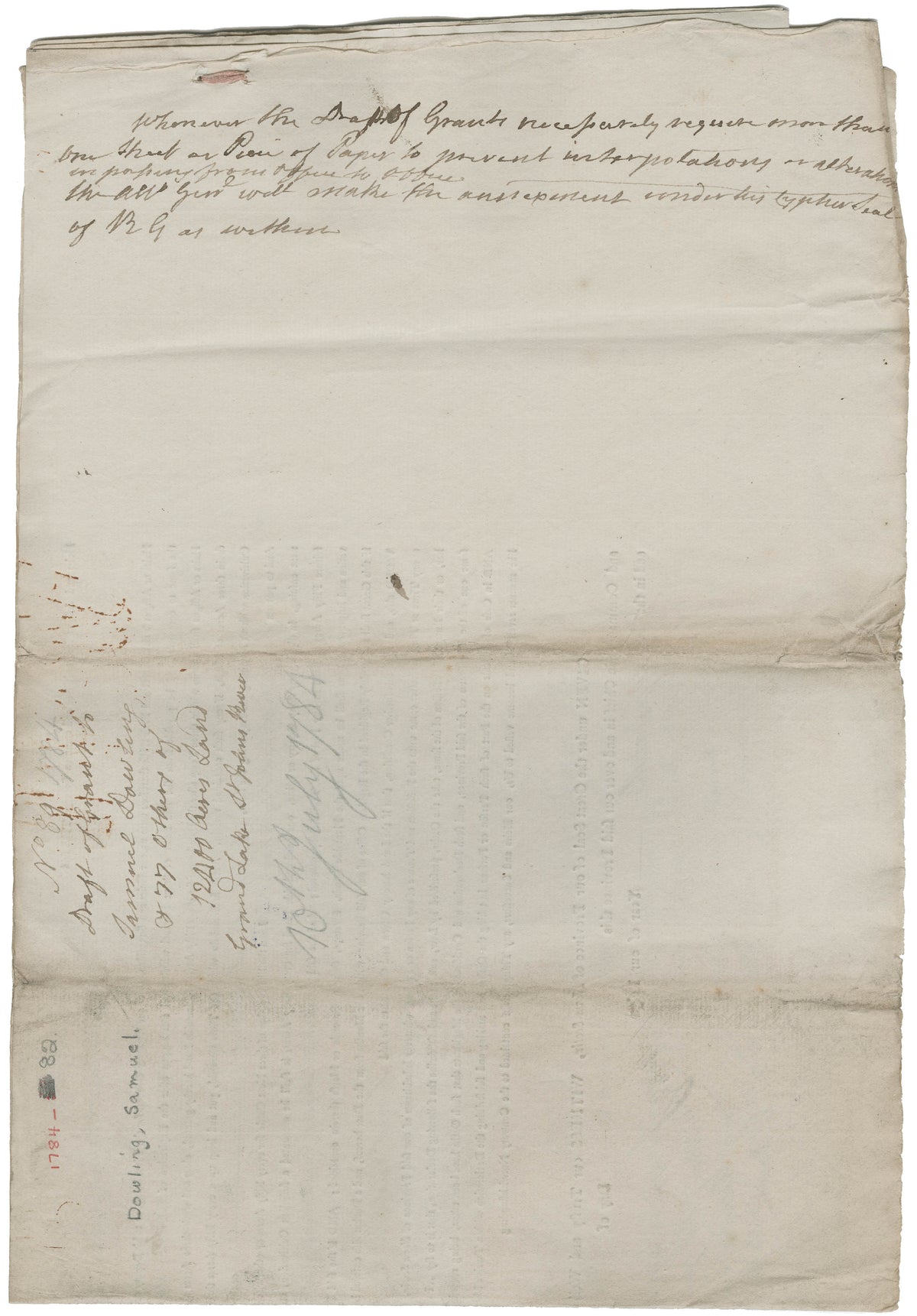 Dowling, Samuel and others – 1784 – New Brunswick