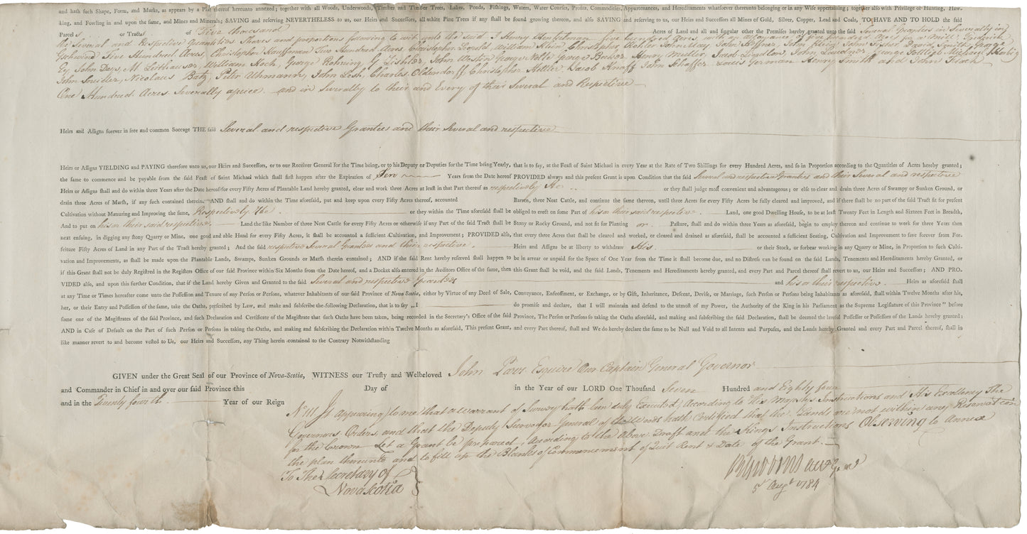 Nova Scotia Land Papers 1765-1809