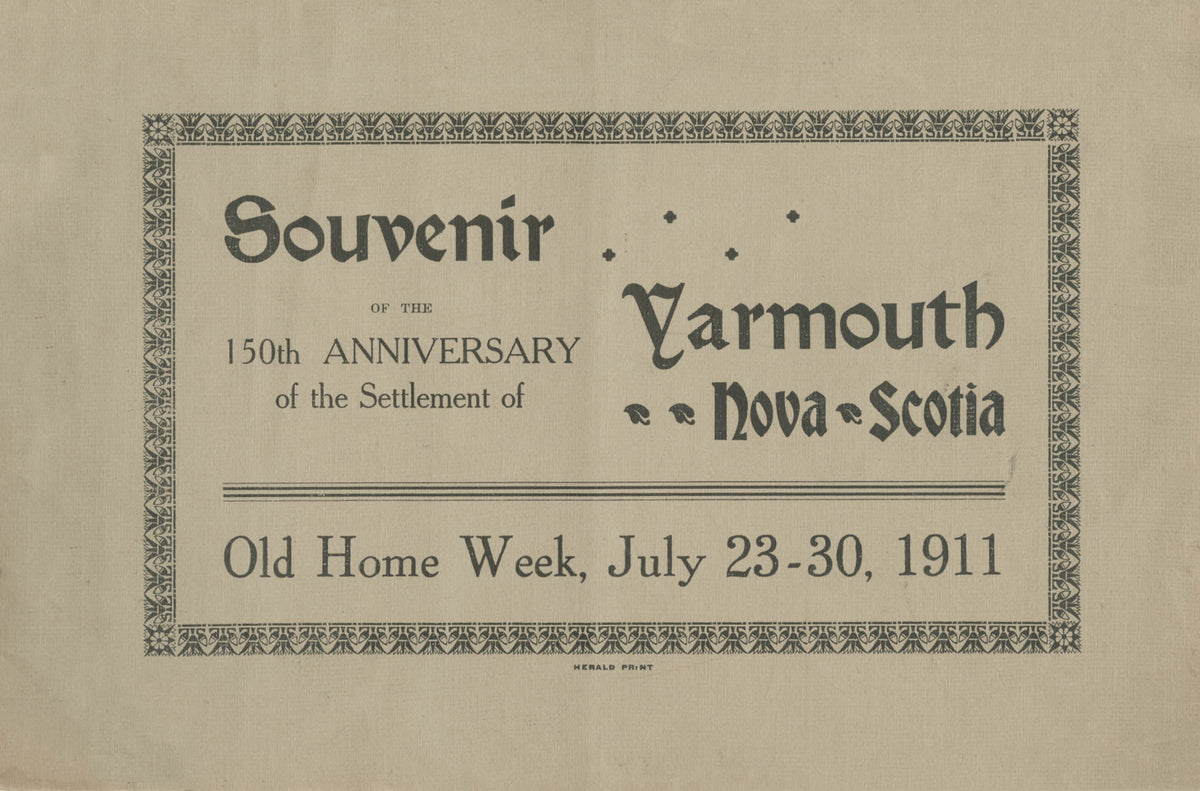 Souvenir of the 150th Anniversary of the Settlement of Yarmouth Nova Scotia