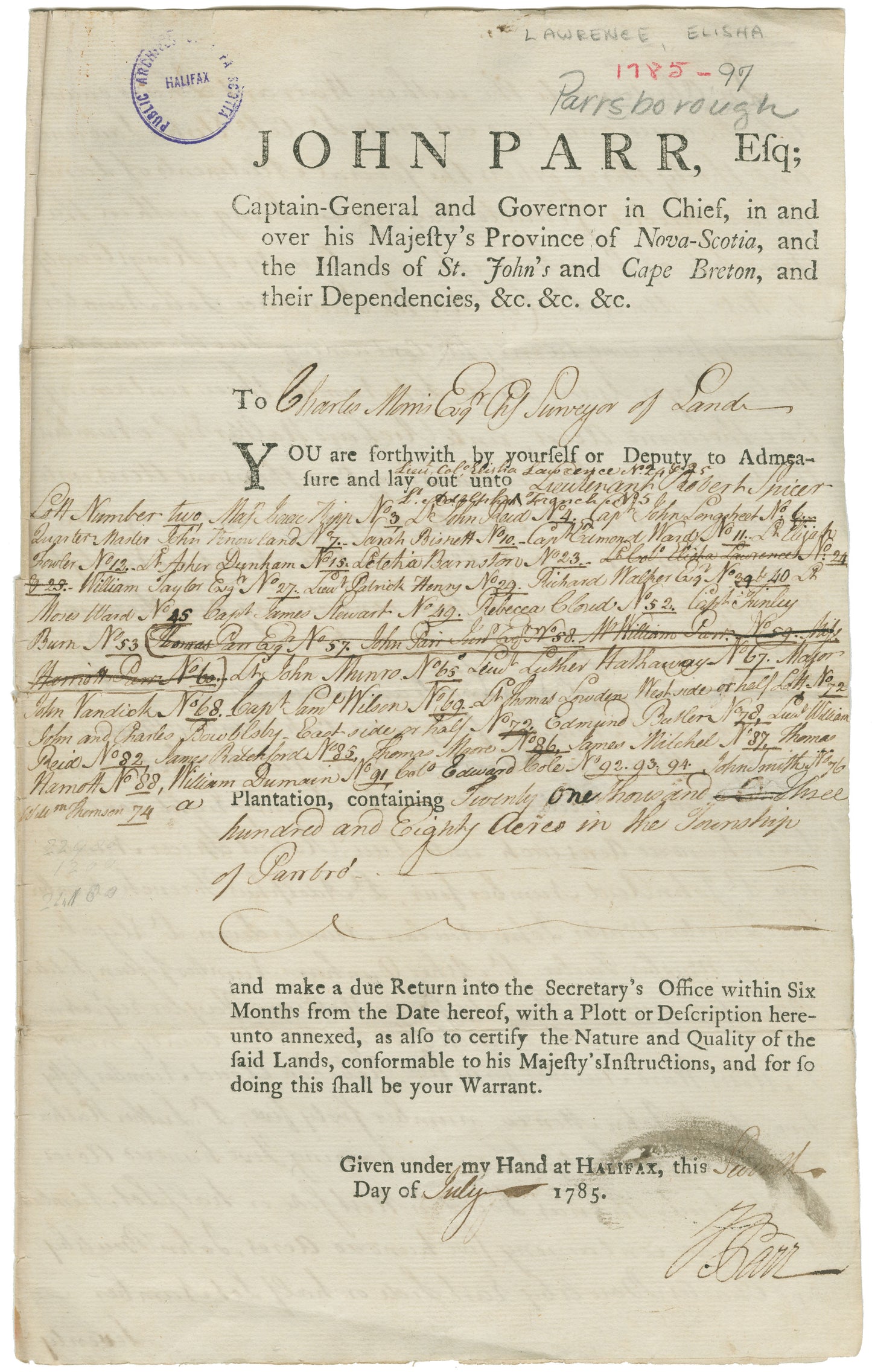 Nova Scotia Land Papers
