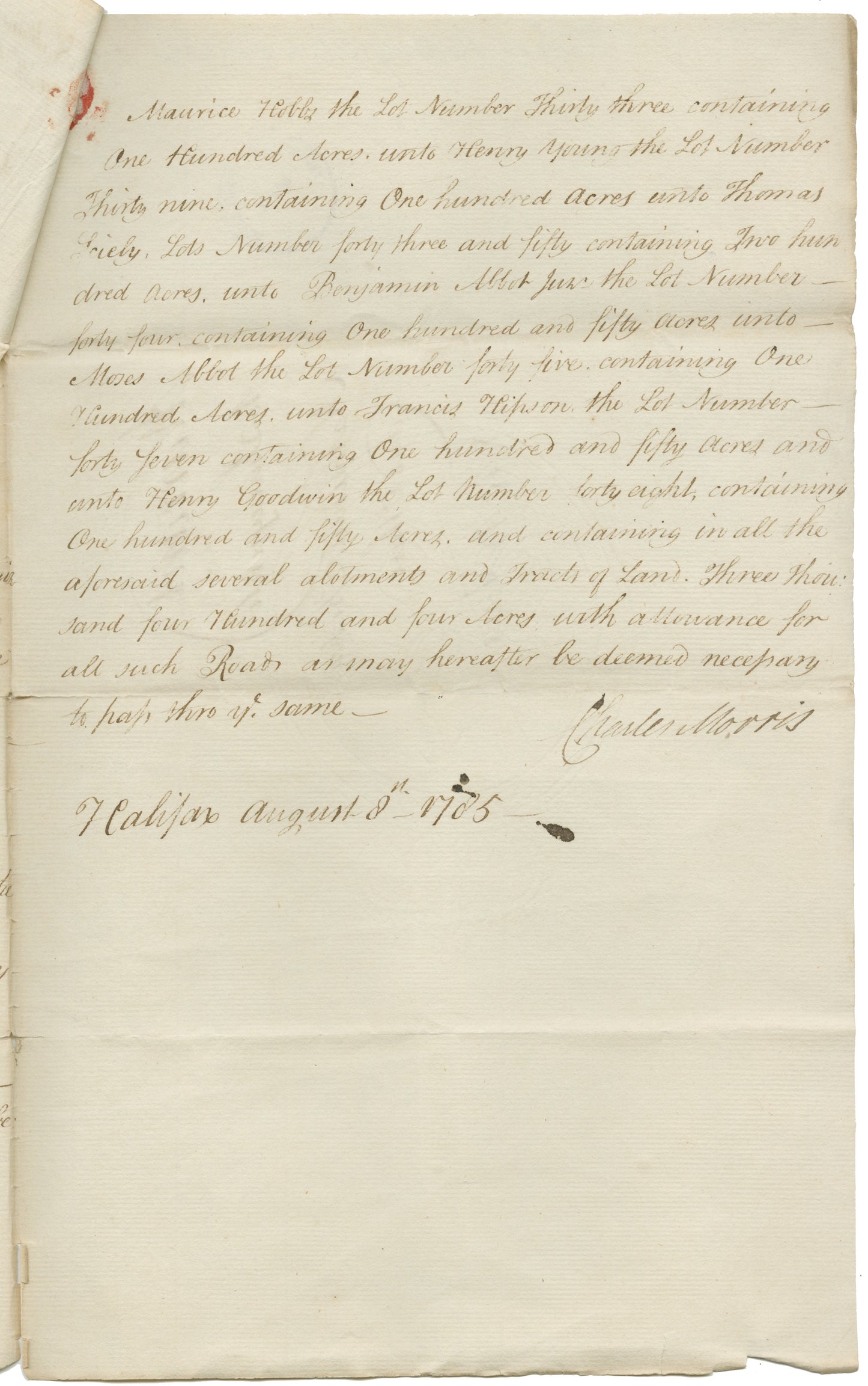 Ricker, Nathaniel and others – 1785 – Shelburne County - Surveyor's Report