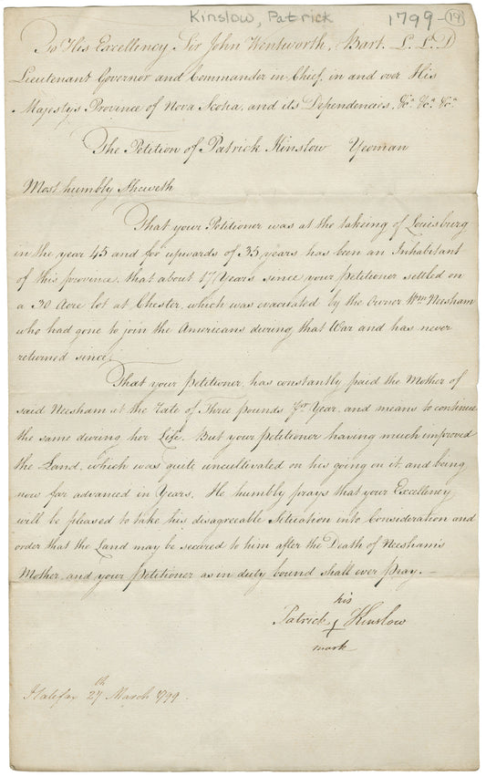 Kinslow, Patrick – 1799 – Lunenburg County