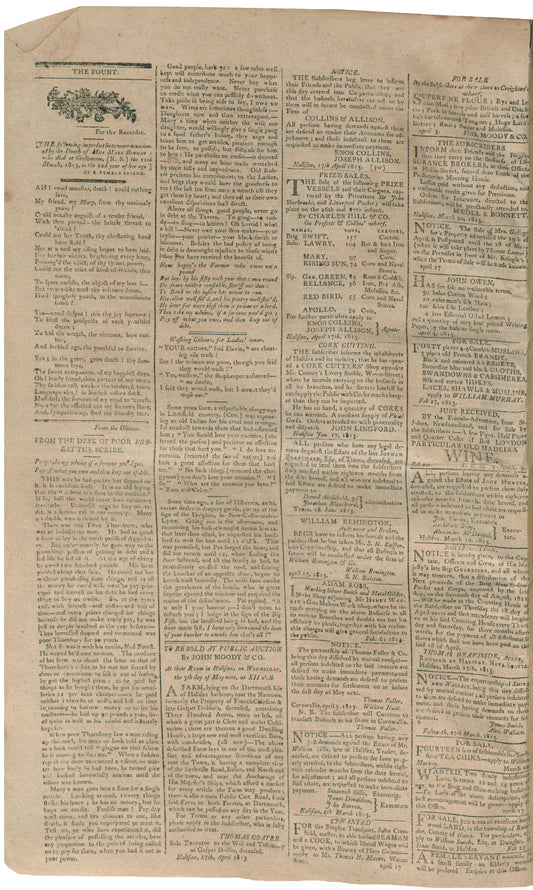 Acadian Recorder,  24 April 1813